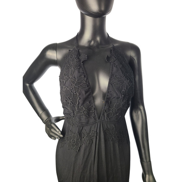 For Love & Lemons Laney Lou Jumpsuit in Black Size Small - Picture 4 of 10